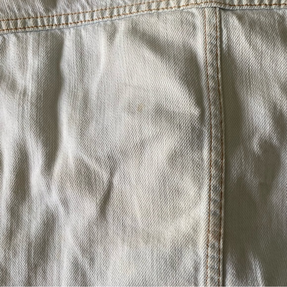 rag & bone Bleached Denim Jacket with Black Leather Sleeves - Picture 7 of 7